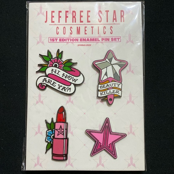 Jeffree Star Cosmetics 1st Edition Enamel Pin Set - 4 pieces - Picture 1 of 2